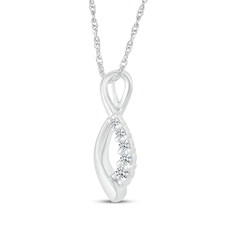 Diamond Infinity Necklace 1/6 ct tw 10K White Gold 18"