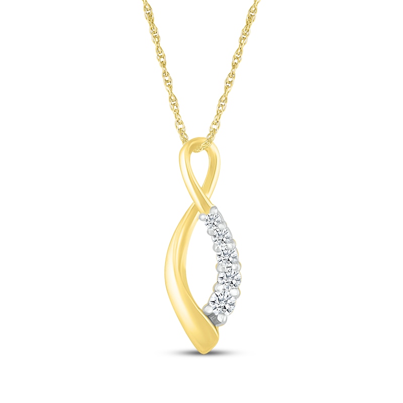 Main Image 1 of Diamond Infinity Necklace 1/6 ct tw 10K Yellow Gold 18"