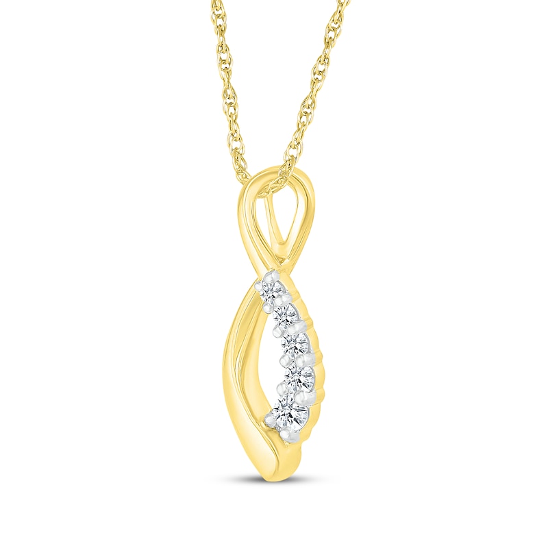 Main Image 2 of Diamond Infinity Necklace 1/6 ct tw 10K Yellow Gold 18"