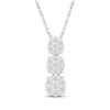 Thumbnail Image 1 of Multi-Diamond Three Circle Drop Necklace 1/4 ct tw 10K White Gold 18"