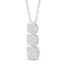 Thumbnail Image 2 of Multi-Diamond Three Circle Drop Necklace 1/4 ct tw 10K White Gold 18"