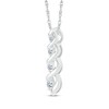 Thumbnail Image 2 of Diamond Graduated Twist Necklace 1/6 ct tw Sterling Silver 18"