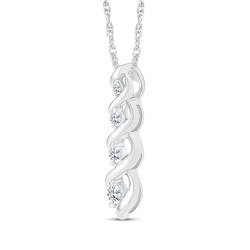Main Image 2 of Diamond Graduated Twist Necklace 1/6 ct tw Sterling Silver 18"