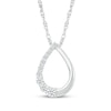 Thumbnail Image 0 of Diamond Open Teardrop Necklace 1/5 ct tw 10K White Gold 18"