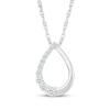 Thumbnail Image 1 of Diamond Open Teardrop Necklace 1/5 ct tw 10K White Gold 18"