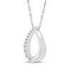 Thumbnail Image 2 of Diamond Open Teardrop Necklace 1/5 ct tw 10K White Gold 18"