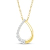 Thumbnail Image 1 of Diamond Open Teardrop Necklace 1/5 ct tw 10K Yellow Gold 18"