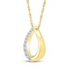 Thumbnail Image 2 of Diamond Open Teardrop Necklace 1/5 ct tw 10K Yellow Gold 18"