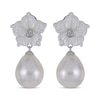 Thumbnail Image 2 of Cultured Pearl, White Lab-Created Sapphire & Mother-of-Pearl Dangle Earrings Sterling Silver