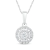 Thumbnail Image 1 of Diamond Double Halo Necklace 1/5 ct tw 10K White Gold 18"