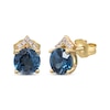 Thumbnail Image 0 of London Blue Topaz & Diamond Stud Earrings 1/20 ct tw 10K Yellow Gold