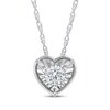 Thumbnail Image 1 of Round-Cut Diamond Solitaire Heart Frame Necklace 1/8 ct tw 10K White Gold (I/I3) 18"