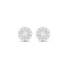 Thumbnail Image 2 of Diamond Flower Halo Stud Earrings 1/5 ct tw 10K White Gold