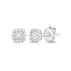 Thumbnail Image 1 of Diamond Cushion Halo Stud Earrings 1/5 ct tw 10K White Gold