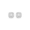 Thumbnail Image 2 of Diamond Cushion Halo Stud Earrings 1/5 ct tw 10K White Gold