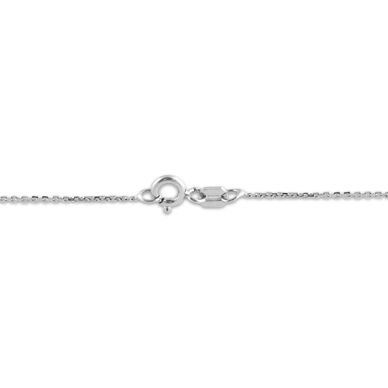 Main Image 4 of Baguette & Round-Cut Diamond Clover Necklace 1/6 ct tw 10K White Gold 18"