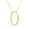 Thumbnail Image 3 of Diamond Oval Necklace 1/15 ct tw 10K Yellow Gold 18"