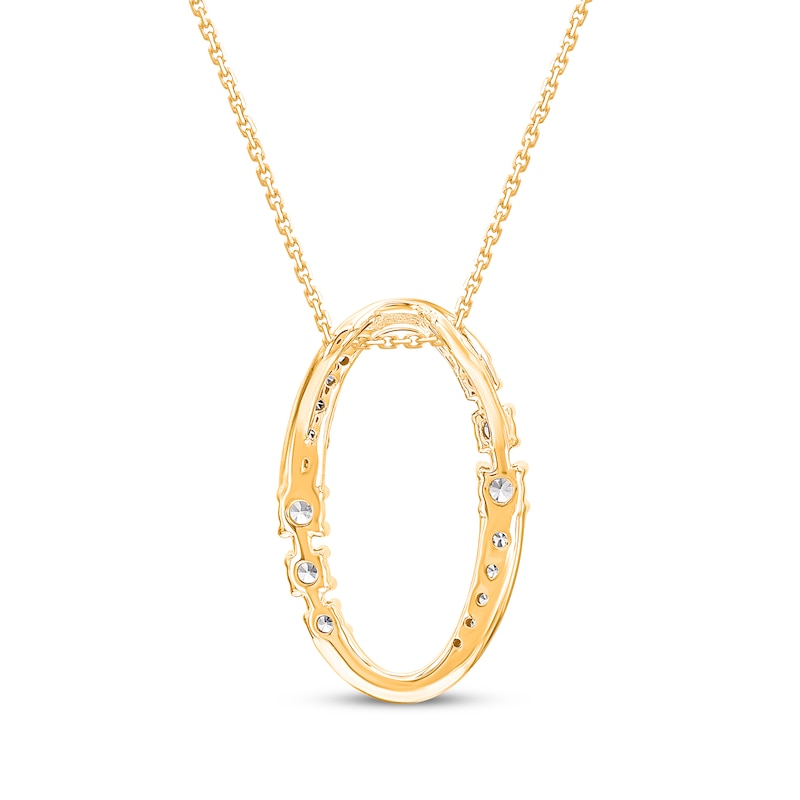 Main Image 3 of Diamond Oval Necklace 1/15 ct tw 10K Yellow Gold 18"