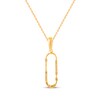 Thumbnail Image 3 of Diamond Paperclip Pendant Necklace 1/15 ct tw 10K Yellow Gold