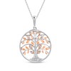 Thumbnail Image 1 of Diamond Family Tree Necklace 1/20 ct tw 10K Two-Tone Gold 18"
