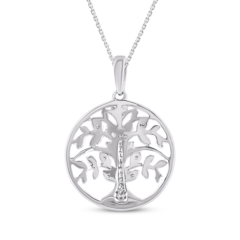 Main Image 3 of Diamond Family Tree Necklace 1/20 ct tw 10K Two-Tone Gold 18"