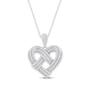 Thumbnail Image 1 of Diamond Heart Knot Necklace 1 ct tw 10K White Gold 18"
