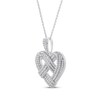 Thumbnail Image 2 of Diamond Heart Knot Necklace 1 ct tw 10K White Gold 18"