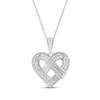 Thumbnail Image 3 of Diamond Heart Knot Necklace 1 ct tw 10K White Gold 18"