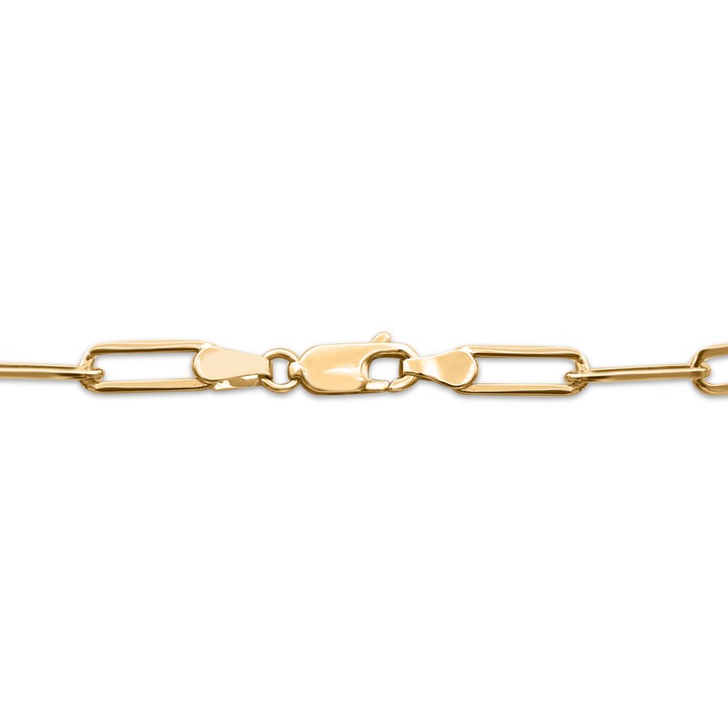 Main Image 3 of Diamond Station Paperclip Necklace 1/2 ct tw 10K Yellow Gold 18"