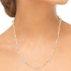 Thumbnail Image 4 of Diamond Station Paperclip Necklace 1/2 ct tw 10K Yellow Gold 18"