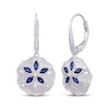 Thumbnail Image 0 of Blue & White Lab-Created Sapphire Sand Dollar Drop Earrings Sterling Silver