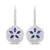 Thumbnail Image 1 of Blue & White Lab-Created Sapphire Sand Dollar Drop Earrings Sterling Silver