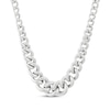 Thumbnail Image 1 of Puffy Graduating Curb Chain Necklace Hollow Sterling Silver 17.75"