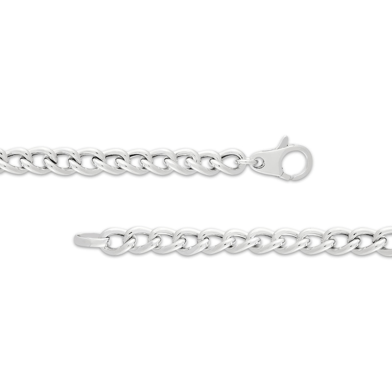 Main Image 2 of Puffy Graduating Curb Chain Necklace Hollow Sterling Silver 17.75"