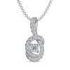 Thumbnail Image 1 of Diamond Knot Necklace 1/5 ct tw 10K White Gold 18"