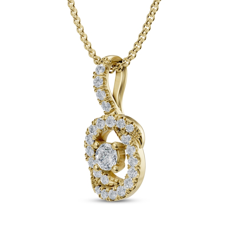 Main Image 2 of Diamond Necklace 1/5 ct tw 10K Yellow Gold 18"