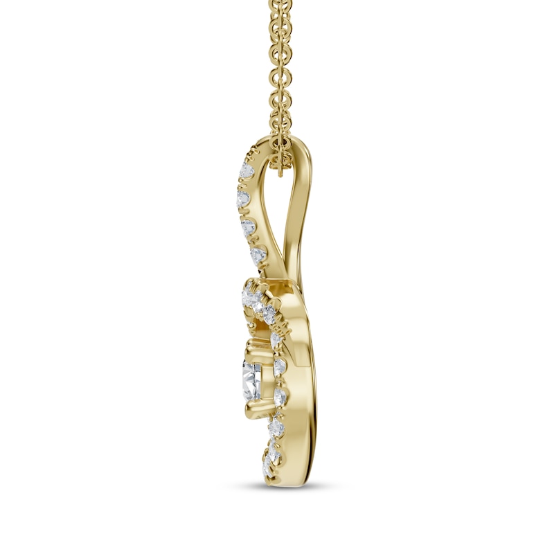 Main Image 3 of Diamond Necklace 1/5 ct tw 10K Yellow Gold 18"
