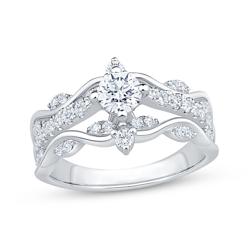Main Image 1 of Adore Round-Cut Diamond Swirl Engagement Ring 1 ct tw 14K White Gold