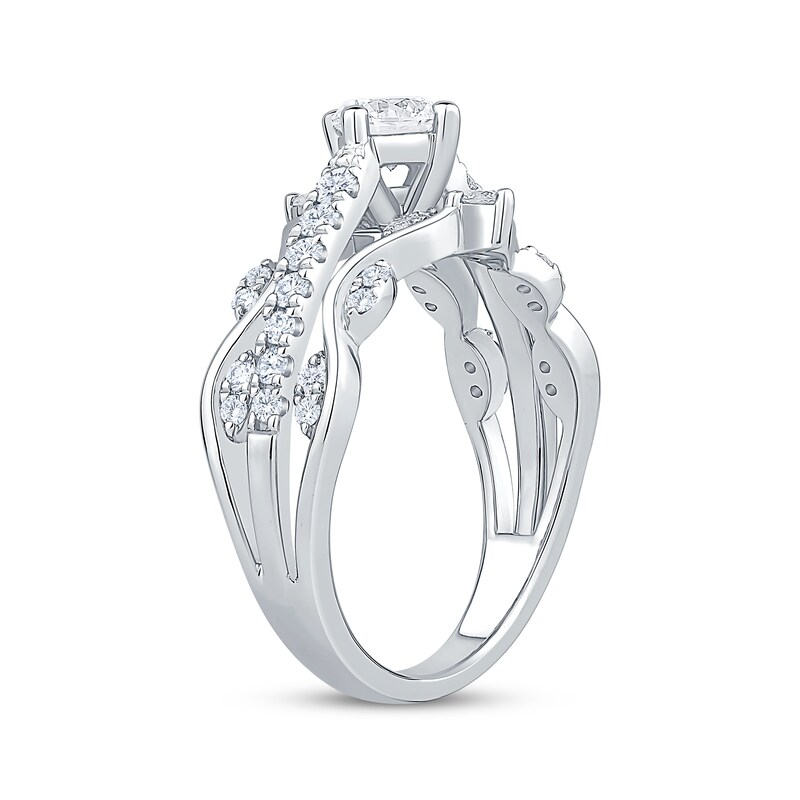 Main Image 2 of Adore Round-Cut Diamond Swirl Engagement Ring 1 ct tw 14K White Gold