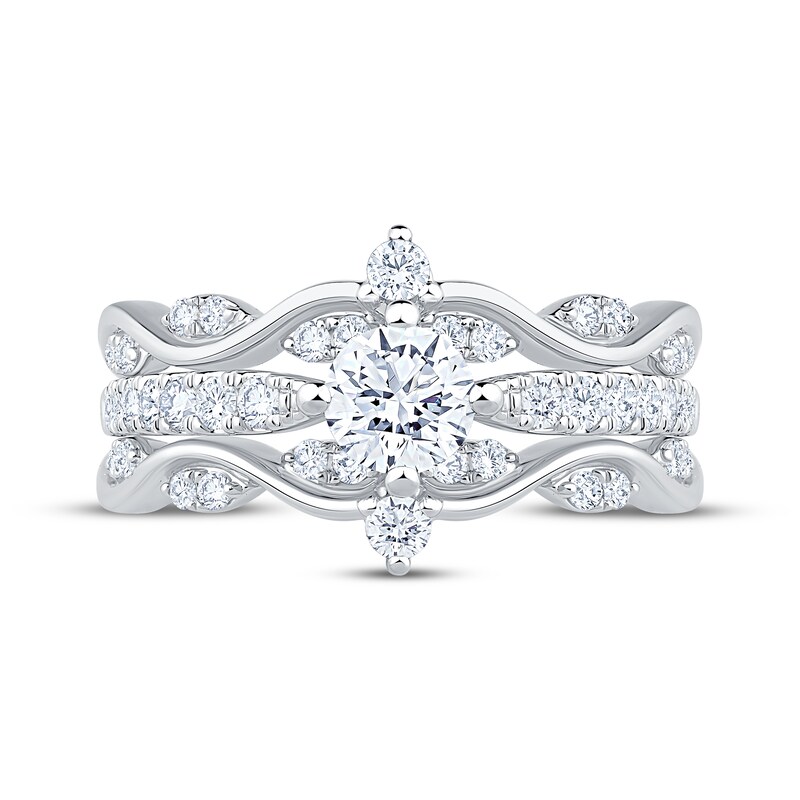 Main Image 3 of Adore Round-Cut Diamond Swirl Engagement Ring 1 ct tw 14K White Gold