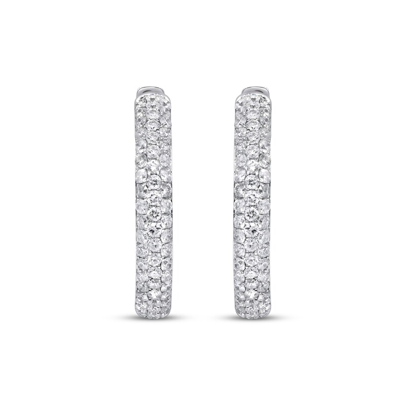 Main Image 2 of Diamond Inside-Out Hoop Earrings 1-7/8 ct tw 14K White Gold 22mm