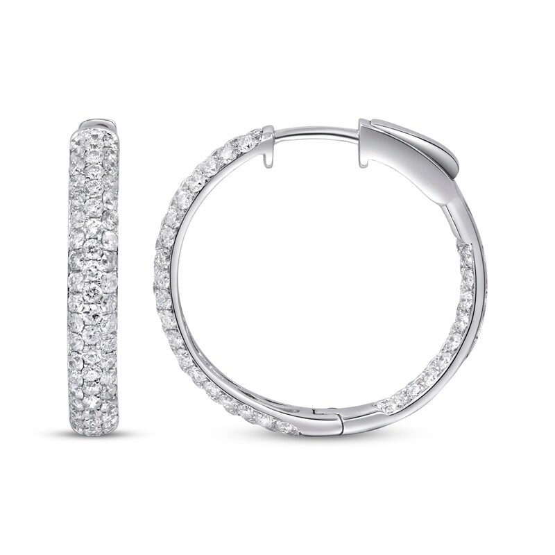 Main Image 3 of Diamond Inside-Out Hoop Earrings 1-7/8 ct tw 14K White Gold 22mm