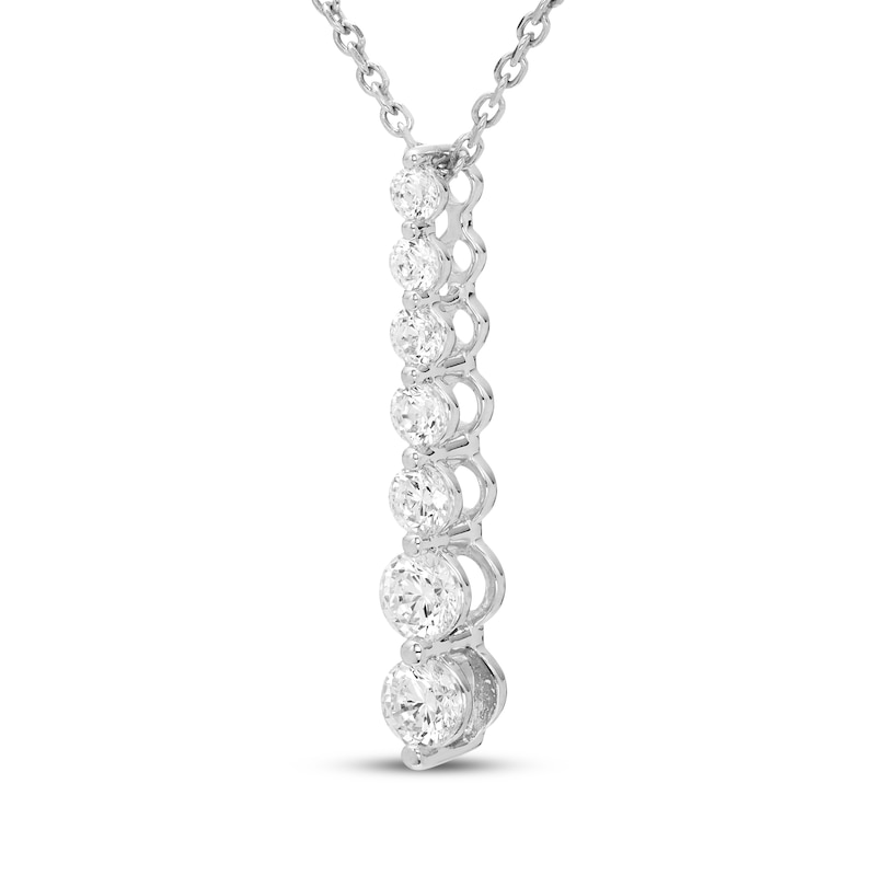 Main Image 2 of Diamond Graduated Vertical Drop Necklace 1/2 ct tw 10K White Gold 18"
