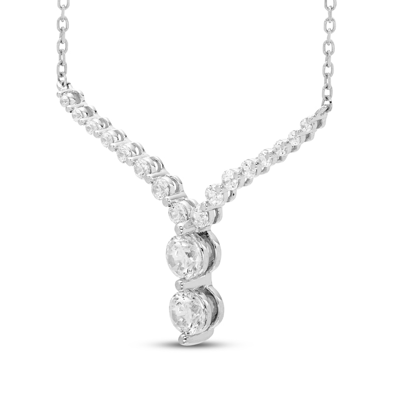 Main Image 2 of Diamond Chevron Necklace 1 ct tw 10K White Gold 18"