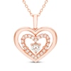 Thumbnail Image 1 of Diamond Double Heart Necklace 1/2 ct tw 10K Rose Gold 18"