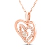 Thumbnail Image 2 of Diamond Double Heart Necklace 1/2 ct tw 10K Rose Gold 18"