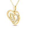 Thumbnail Image 2 of Diamond Double Heart Necklace 1 ct tw 10K Yellow Gold 18"