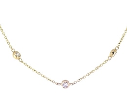 KAY Lab-Grown Diamonds Bezel-Set Station Necklace 1 ct tw 14K Yellow Gold 19"
