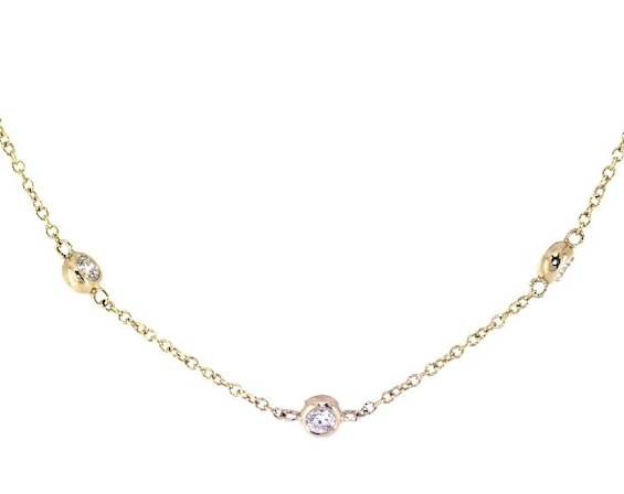 KAY Lab-Grown Diamonds Bezel-Set Station Necklace 1 ct tw 14K Yellow Gold 19"