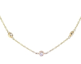 KAY Lab-Grown Diamonds Bezel-Set Station Necklace 1 ct tw 14K Yellow Gold 19"